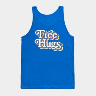 Free Hugs - 70s Styled Typography Apparel Tank Top